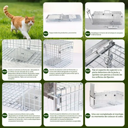 Vista 8 de Jaula de trampa para animales vivos plegable de 26
