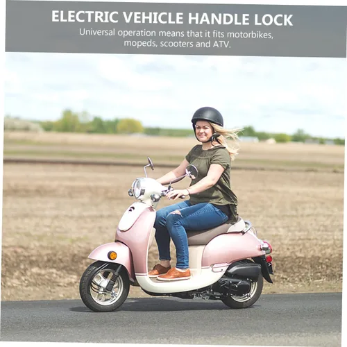 Vista 4 de Cerradura de seguridad para motocicleta, 1 juego de cerradura de bocina, cerradura de acelerador, cerradura de manillar de motocicleta, accesorios