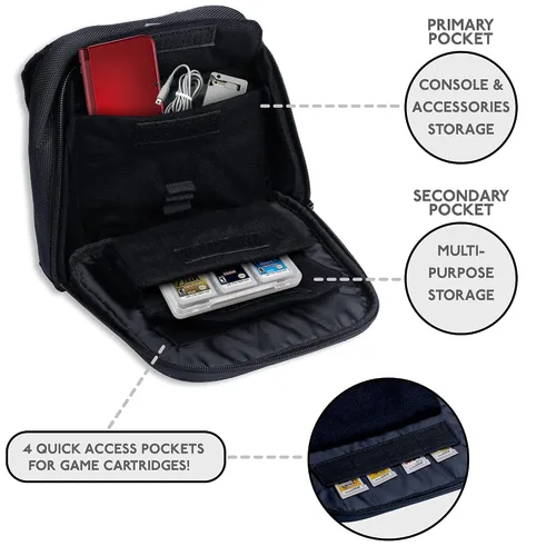 Vista 3 de Nintendo Super Mario 3DS Carrying Case Compatible With Nintendo Switch, 2DS, 3DS, 3DS XL, DS, DS XL, DS Light Handle & Shoulder Strap Traveling