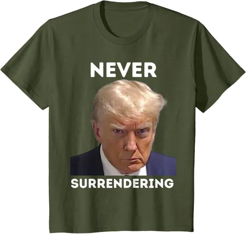 Vista 9 de Triumph Never Surrendering - Camiseta Trump Mug Shot, Negro
