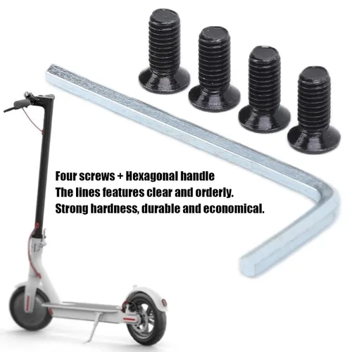 Vista 6 de VBESTLIFE E-Scooter Kit de herramientas de llave hexagonal, 4 piezas de tornillos de tubo de horquilla delantera para manillar E-Scooter con llave