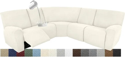 Vista 110 de Fundas impermeables de sofá reclinable modular para sofás reclinables, lavable en forma de L, para perros, fundas elásticas para sofá reclinable