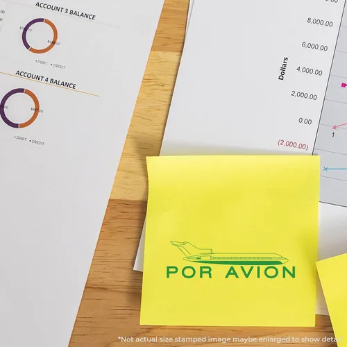 Vista 4 de Sello autoentintado por avión, perfecto para pequeñas empresas, impresiones de hasta 5 K, disponible en 11 colores de tinta, reutilizable, fácil