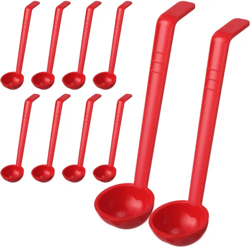 Vista 8 de Tioncy 10 cucharones pequeños de 1 onza de 7.1 pulgadas para servir salsa, sopa, aderezo, ponche, salsa, cóctel, jugos de frutas, cuchara