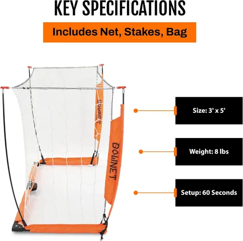 Vista 7 de Bownet - Portería de fútbol portátil con red - Portería de fútbol plegable emergente para entrenamiento y práctica - Marco de metal duradero
