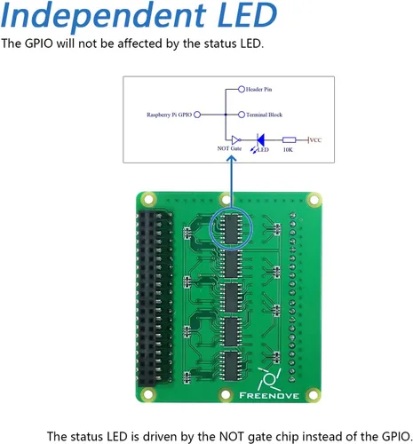 Vista 4 de Freenove Placa de ruptura para Raspberry Pi 5 / 4B / 3B+ / 3B / 3A+ / 2B / 1B+ / 1A+ / Zero 2 W/Zero W/Zero, protector de bloque de terminales