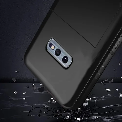 Vista 4 de Asuwish Funda de teléfono para Samsung Galaxy S10e con protector de pantalla de vidrio templado y tarjetero para tarjetas de crédito, funda rígida