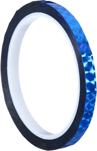 Vista 22 de PATIKIL Cinta prisma de 0.2 pulgadas x 55 yardas, adhesivo reflectante holográfico metalizado para detallar decoración de pared, arte, azul