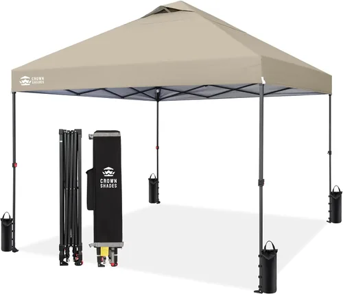 Vista 10 de CROWN SHADES Tienda de campaña desplegable de 10x10, toldo para exteriores Rojo
