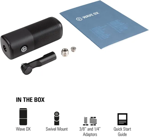 Vista 10 de Elgato Wave DX - Micrófono XLR dinámico, patrón cardioide, rechazo de ruido, optimizado para podcasting, streaming, transmisión, no requiere