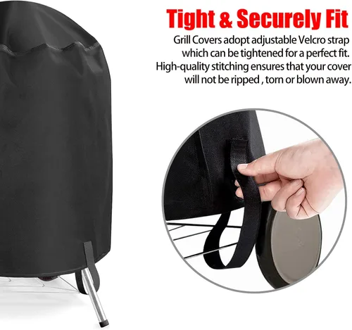 Vista 4 de Funda para parrilla, cubierta de parrilla de gas de 22 pulgadas, impermeable, resistente a la intemperie, resistente a los rayos UV y a