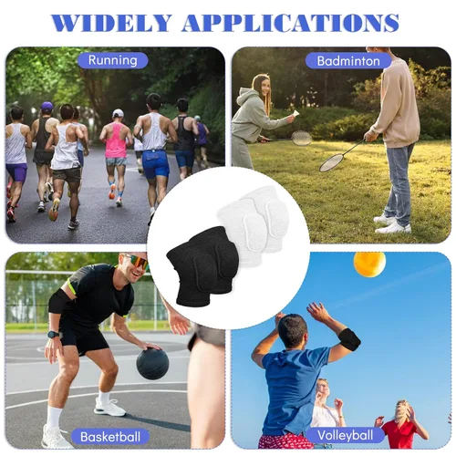 Vista 7 de 2 pares de coderas de voleibol en tándem, almohadillas protectoras para coderas, protector de brazo de fitness, compresión transpirable con cojín