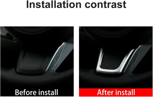 Vista 2 de Cubierta de lentejuelas para volante interior de coche de ABS cromado para Jaguar XE XF F-Pace accesorios