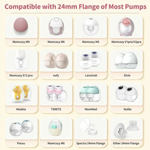 Vista 2 de 4 piezas de inserción de brida de 0.51 pulgadas compatibles con Medela/Spectra/Willow/TSRETE/Momcozy S9/S12/S9Pro/S12Pro protectores de extractor