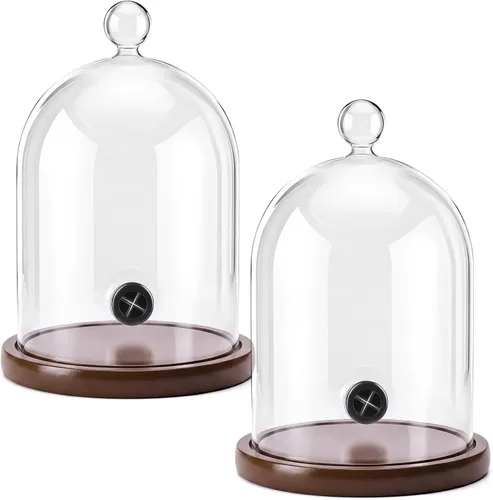 Vista 9 de Uiifan 2 piezas de accesorios para pistola de fumar, cúpula de cristal, infusor de cóctel con base de madera para bebidas de whisky, 9.84 x 5.91