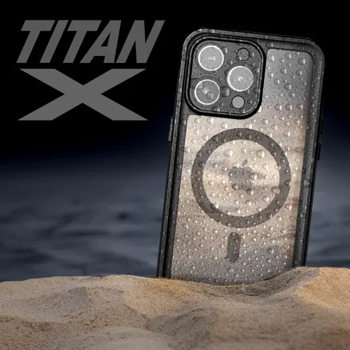 Vista 9 de Encased Titan - Funda impermeable para iPhone 15 Pro con clip para cinturón (compatible con MagSafe), funda protectora de cuerpo completo con funda
