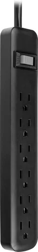 Vista 2 de GE - Barra multicontacto color blanco, 6 enchufes de protección contra sobretensiones, cable de extensión de 2.4 m, tira de alimentación, 800
