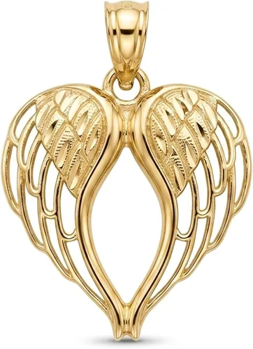 Vista 7 de Colgante de alas de ángel de oro – 10 quilates de oro macizo – Colgante de ala de ángel