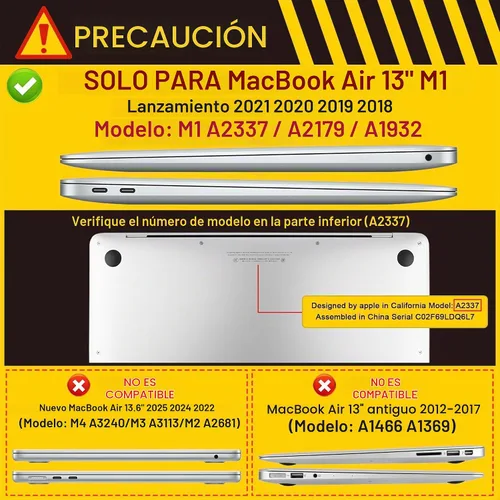Vista 2 de MEEgoodo Funda para MacBook Air de 13.3 pulgadas 2021 2020 2019 2018 A2337 M1 A2179 A1932, carcasa para laptop para MacBook Air M1 con cubierta