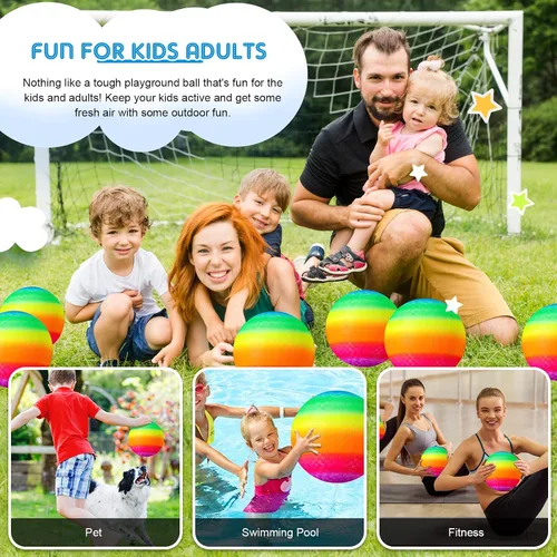 Vista 7 de Hanaive 6 pelotas inflables de goma de 10 pulgadas con bomba y bolsa de almacenamiento, Kickball hinchable para adultos, deportes al aire libre