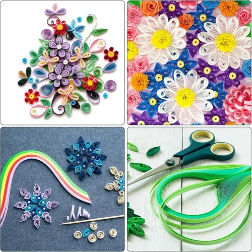 Vista 7 de PATIKIL Tiras de papel de origami, 120 piezas de 3/16 pulgadas (0.197 in), 21.3 in, tira de papel para manualidades, manualidades, Navidad, verde