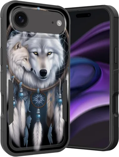 Vista 10 de Funda para iPhone Air, doble capa híbrida resistente resistente a prueba de golpes de policarbonato duro + funda protectora de silicona suave