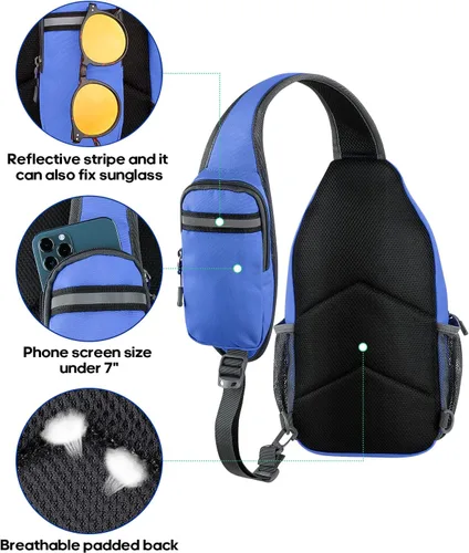 Vista 35 de Waterfly - Mochila cruzada tipo bandolera para viajes y caminatas, bolsa de pecho, Gris, talla única