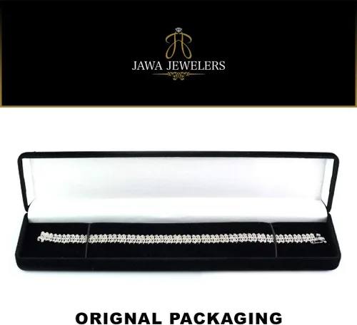 Vista 5 de Pulsera de oro blanco de 14 quilates para mujer Pulsera de tenis de diamantes de 1 quilate