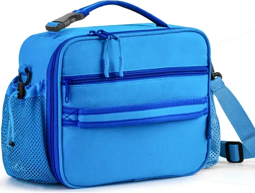 Vista 21 de Cerbonny Lonchera para niños, bolsa de almuerzo aislada para niñas y niños, poliéster duradero con forro de PEVA, correa de hombro ajustable, 10.8