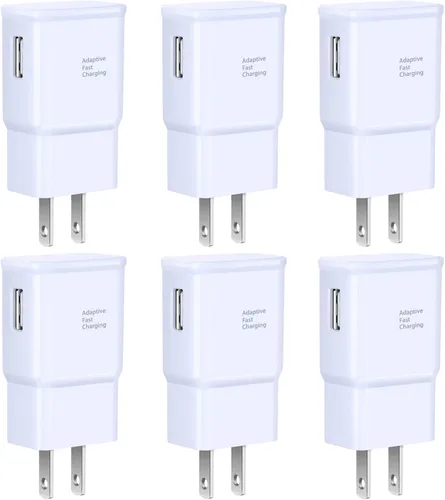 Vista 8 de Paquete de 6 cargadores USB de carga rápida, cargador de pared USB rápido para teléfono Android compatible con Samsung Galaxy S21/S20/S10/S10e/S10
