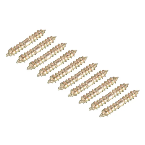 Vista 8 de uxcell Pernos de suspensión de 0.197 x 2.559 in, 12 tornillos de rosca autorroscante de doble extremo de madera a madera para conexión de madera