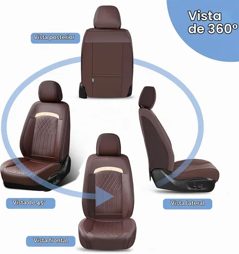 Vista 7 de FLORICH Fundas de asiento delantero de automóvil, fundas de asiento de cuero para automóviles, protector de asiento de automóvil, impermeable Beige