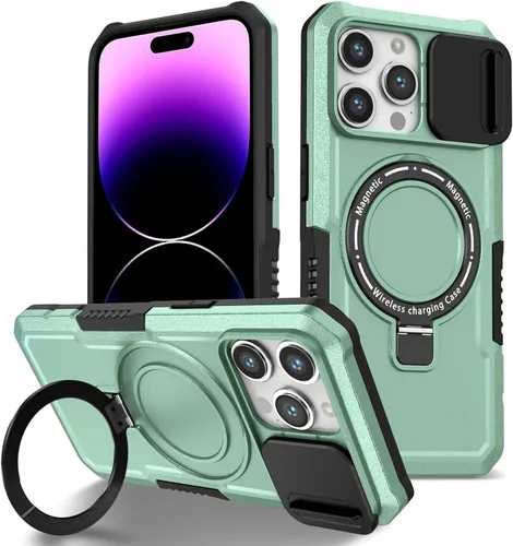 Vista 59 de Funda magnética para iPhone 11, soporte de anillo con ventana corrediza, funda protectora mate a prueba de golpes para iPhone 11 6.1, fundas