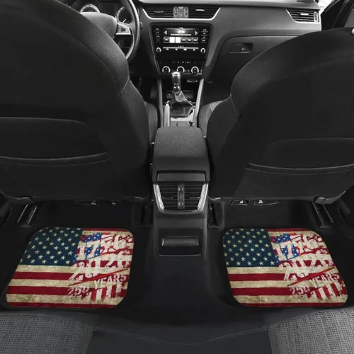 Vista 3 de Yewattles 250th American Flag - 4 alfombrillas para automóvil, sedán, camioneta, SUV, camión, forro delantero y trasero, tapete protector