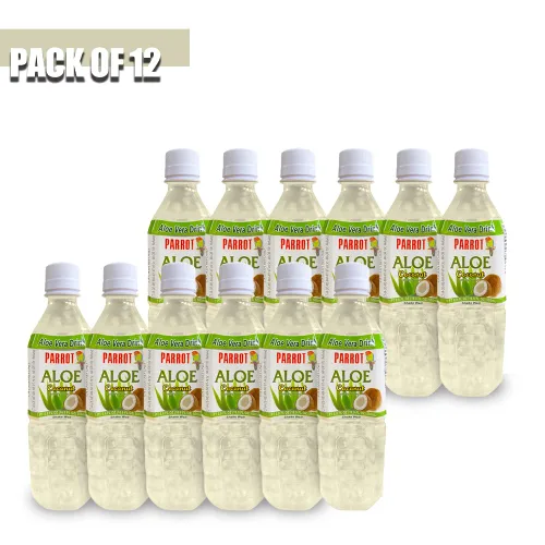 Vista 3 de Parrot Marca Aloe Vera Jugo Bebida Sabor Coco 16.9 fl oz 16.9 oz (Paquete de 10)
