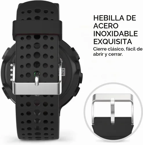 Vista 4 de MoKo Garmin Forerunner 235 Watch Band, Soft Silicone Replacement Watch Band for Garmin Forerunner 235/235 Lite / 220/230 / 620/630 / 735XT Negro