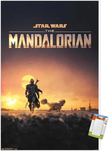 Vista 11 de Trends International Star Wars: The Mandalorian - Póster de pared de una hoja D23, 14.725 x 22.375 pulgadas, versión enmarcada de madera de granero