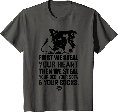 Vista 37 de Border Collie Steal Your Heart Steal Your Bed - Camiseta de sofá, Gris