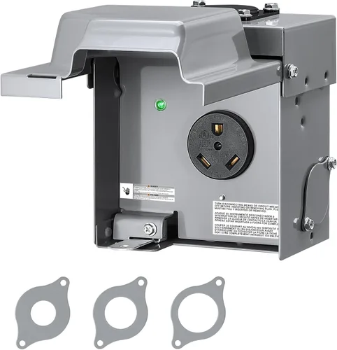 Vista 12 de SURAIELEC Caja de salida RV con protección contra sobretensiones 10800J, panel de toma de corriente temporal con disyuntor, resistente a
