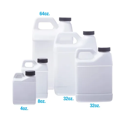 Vista 6 de Consolidated Plastics Botella rectangular F-Style con tapa, HDPE, blanco, 16oz., 12 piezas