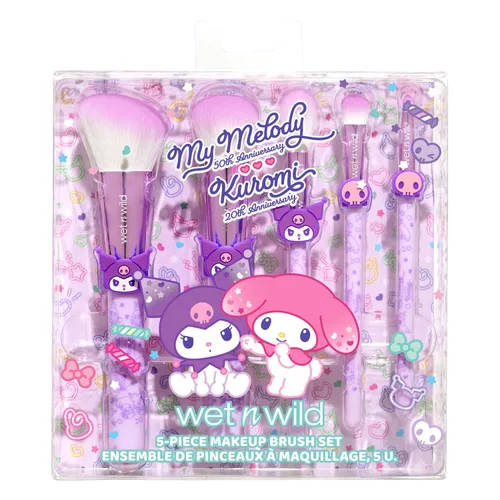 Vista 2 de wet n wild My Melody and Kuromi - Juego de brochas de maquillaje (5 piezas)