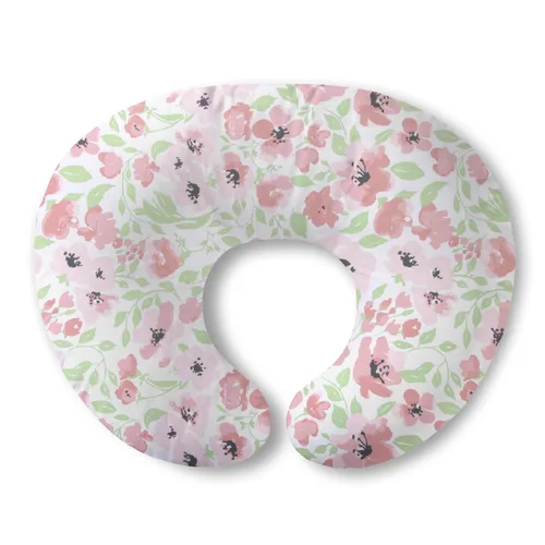 Vista 11 de Plushii Almohada de lactancia en forma de U con funda lavable, color azul Almohada ergonómica en forma de U para mamá y bebé, con una funda suave