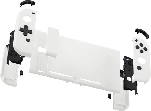 Vista 4 de eXtremeRate Dpad Version Custom Full Set Shell for Nintendo Switch, White Replacement Console Back Plate, NS Joycon Handheld Controller Housing with