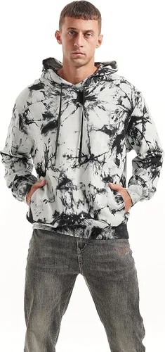 Vista 4 de KLIEGOU Mens Tie-Dye printed Pullover Hooded Sweatshirt