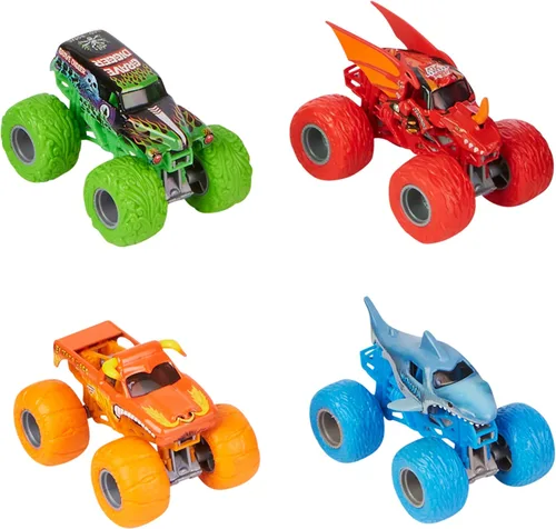 Vista 6 de Monster Jam, Ground Shaker - Paquete de 3 unidades (Grave Digger, El Toro Loco y Blue Thunder), vehículos fundidos a escala 1:64 Trituradoras