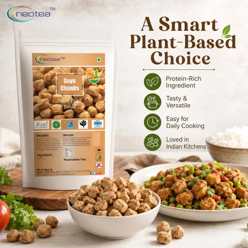 Vista 6 de Neotea Trozos de Soja Wadi Pequeño Soja Alta Proteína y Pura Vegetariana Soja Wadi 17.64 oz
