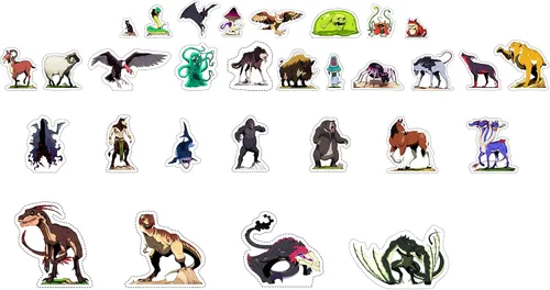 Vista 7 de Hexers Bestias monstruo y animales DM Starter Set plano 2D Miniaturas para juegos de mesa Compatible con Dungeons and Dragons D&D DND Pathfinder RPG
