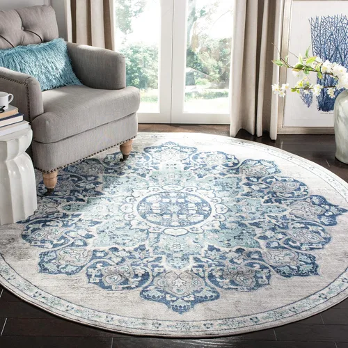 Vista 9 de SAFAVIEH Brentwood Collection - Alfombra decorativa de 2 x 4 pies, diseño desgastado de medallón, no desprende pelusa y de fácil cuidado, ideal