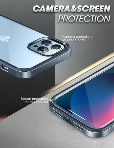 Vista 6 de SupCase Funda de 360 grados para iPhone 13 Pro (6.1 pulgadas), funda de plástico duro para teléfono móvil, funda protectora a prueba de golpes