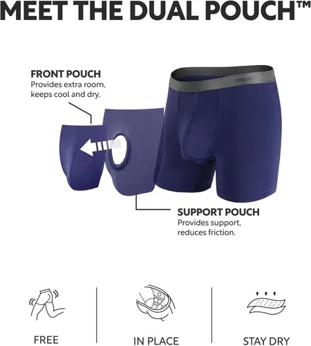 Vista 2 de Separatec - Calzoncillos tipo bóxer para hombres con bolsillo, de rayón de bambú que absorbe la humedad, ropa interior transpirable para hombres A1